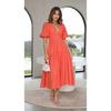 Women's Casual Fashion Trend Summer V-neck Waist Midlength Dress