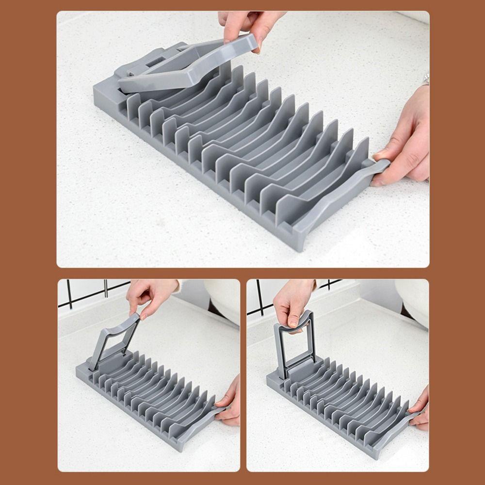Plastic Drain Bowl Rack Folding Tableware Storage Rack Creative Dish Drying Rack  Kitchen Supplies