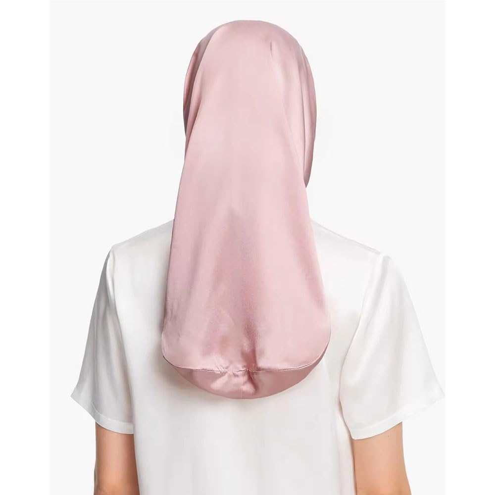 

Silk Nightcap for Long Hair Bath Accessory Hair, Shiny, Lightweight, Towel, Turban, (Pink) розовый