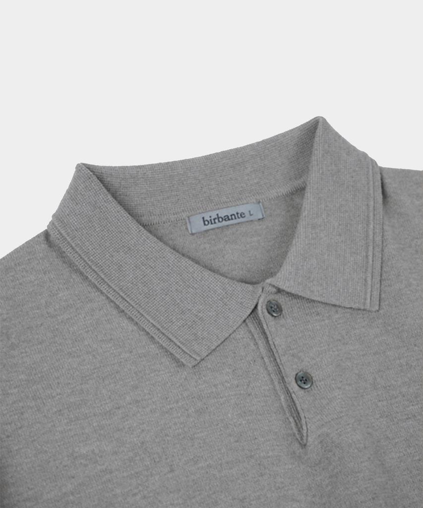 BIRBANTE Soft Washable Line Collar Knit - Gray