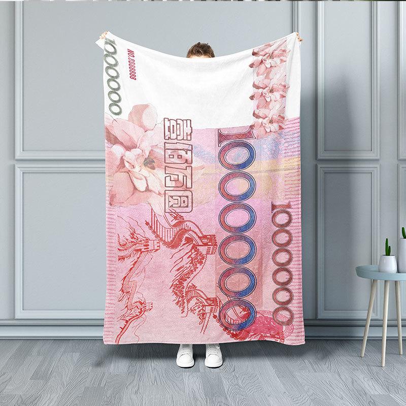 Flannel funny blanket one million funny gift office blanket cover blanket air-conditioned room campus dormitory net red