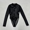 Snake Long Sleeve Lace Jumpsuit Seamless Underwear for Women Patchwork Mesh Thin Shapewear  Gifts
