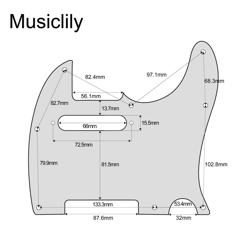 Musiclily TL Telecaster Pickguard for Fender Standard Tele Electric White Set 8-Hole USA/Mexico Guitars, Pearl, 4-Piece