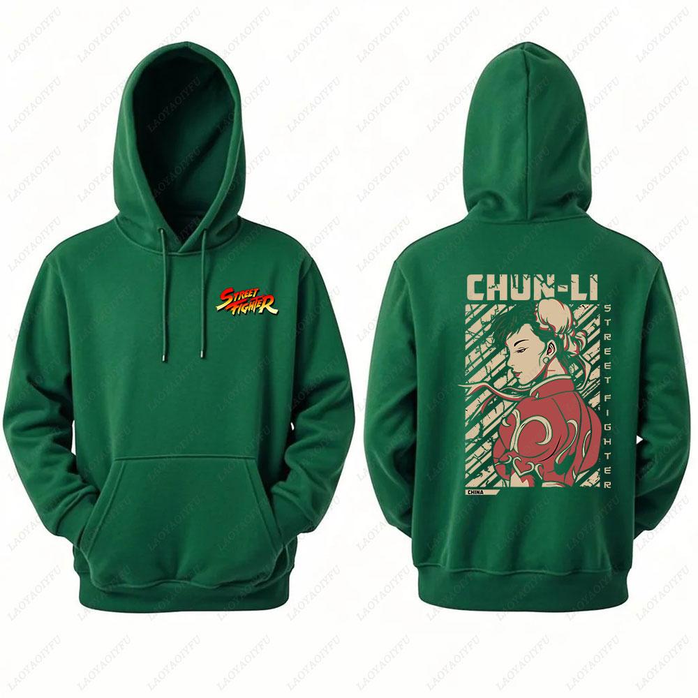 Unisex Chun Li Street Fighter Long Sleeve Hoodie Autumn Winter Fashion Harajuku Streetwear Tops for Men Man hoodies men clothin