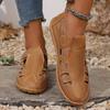 Cross Border Spring and Summer Breathable Hollow Women's Shoes with Toe Caps, Sporty Roman Sandals, Soft Soles, Mom's Hole Casual Shoes