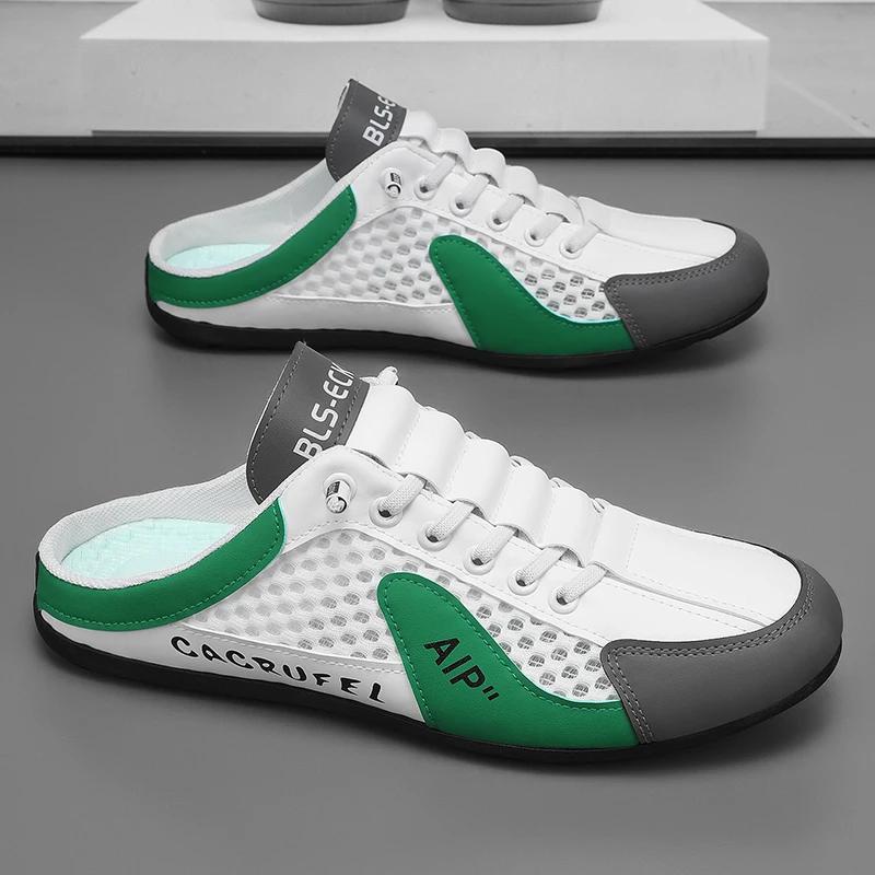 Fashion Men Casual Shoes slip on shoes lightweight loafers men sandals breathable half slippers canvas shoes Zapatillas Hombre