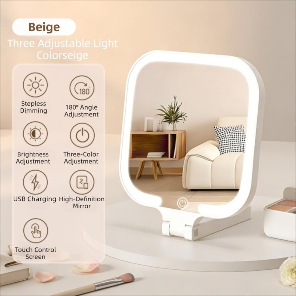 180° Foldable Portable Vanity Mirror 3 Color Bedroom Dressing Mirror  Dormitory