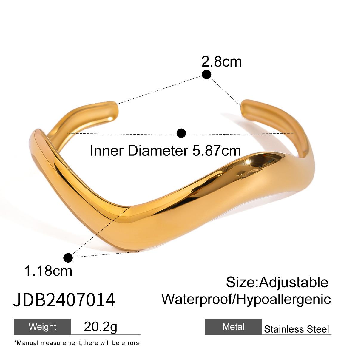 

JYL TS Bracelet Bangle Golden Open Design Unique Style Radiates Luxury & Prosperity JDB2407014 кварц