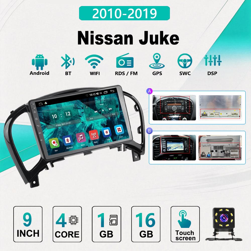 2Din Android Car-Play Car Radio,Nissan Juke 2010-2019,Multimedia Player Head Unit Stereo GPS Navigation BT WIFI,1+16GB