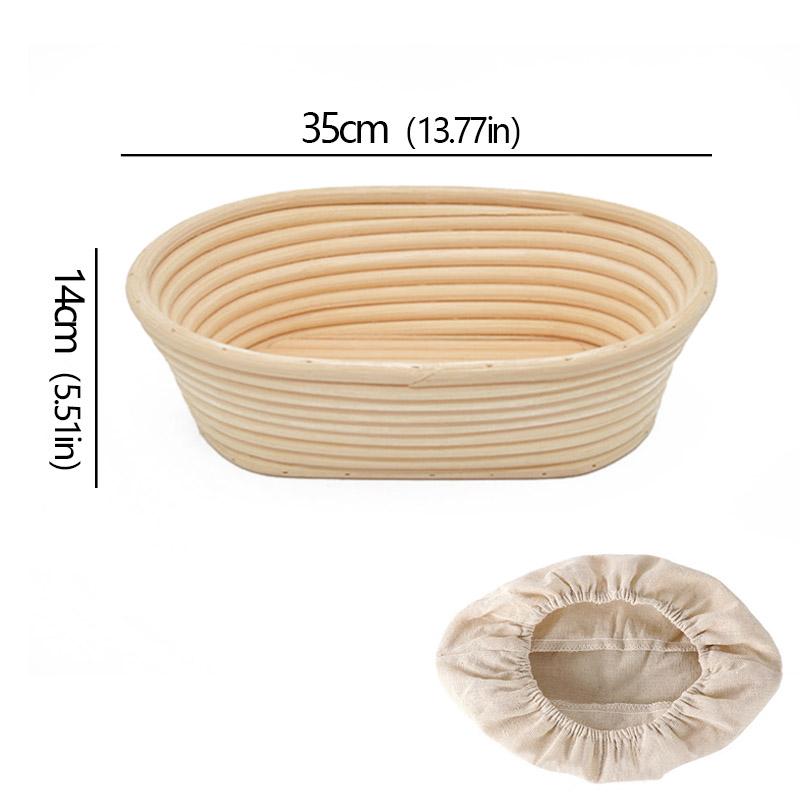 Oval/Round Bread Rattan Fermentation Basket Handmade Rattan Wicker Baking Bowl Kitchen Tool for Home Bakers Bread Baking Tools