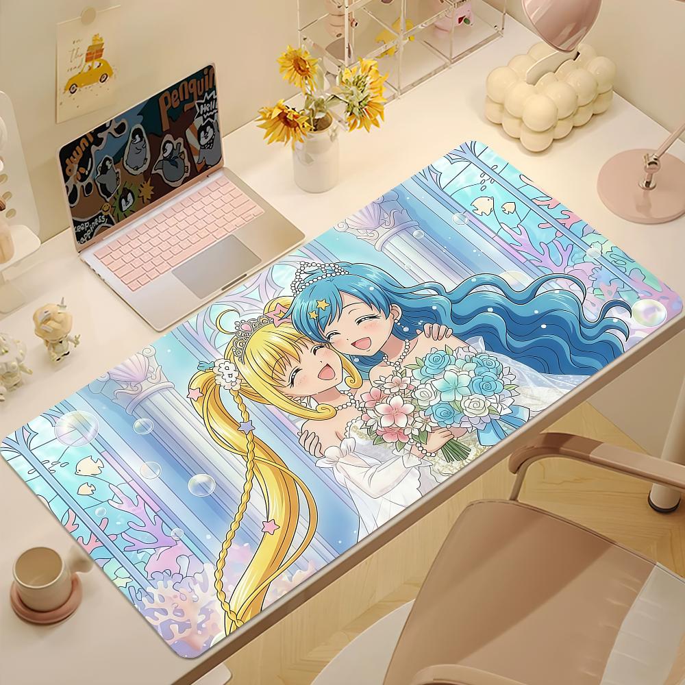 Anime Mmermaid Melody Mouse Pad Large Nonslip Lockedge Desktop Computer Desk Mat Keyboard Writing Mousepad Office Game Student
