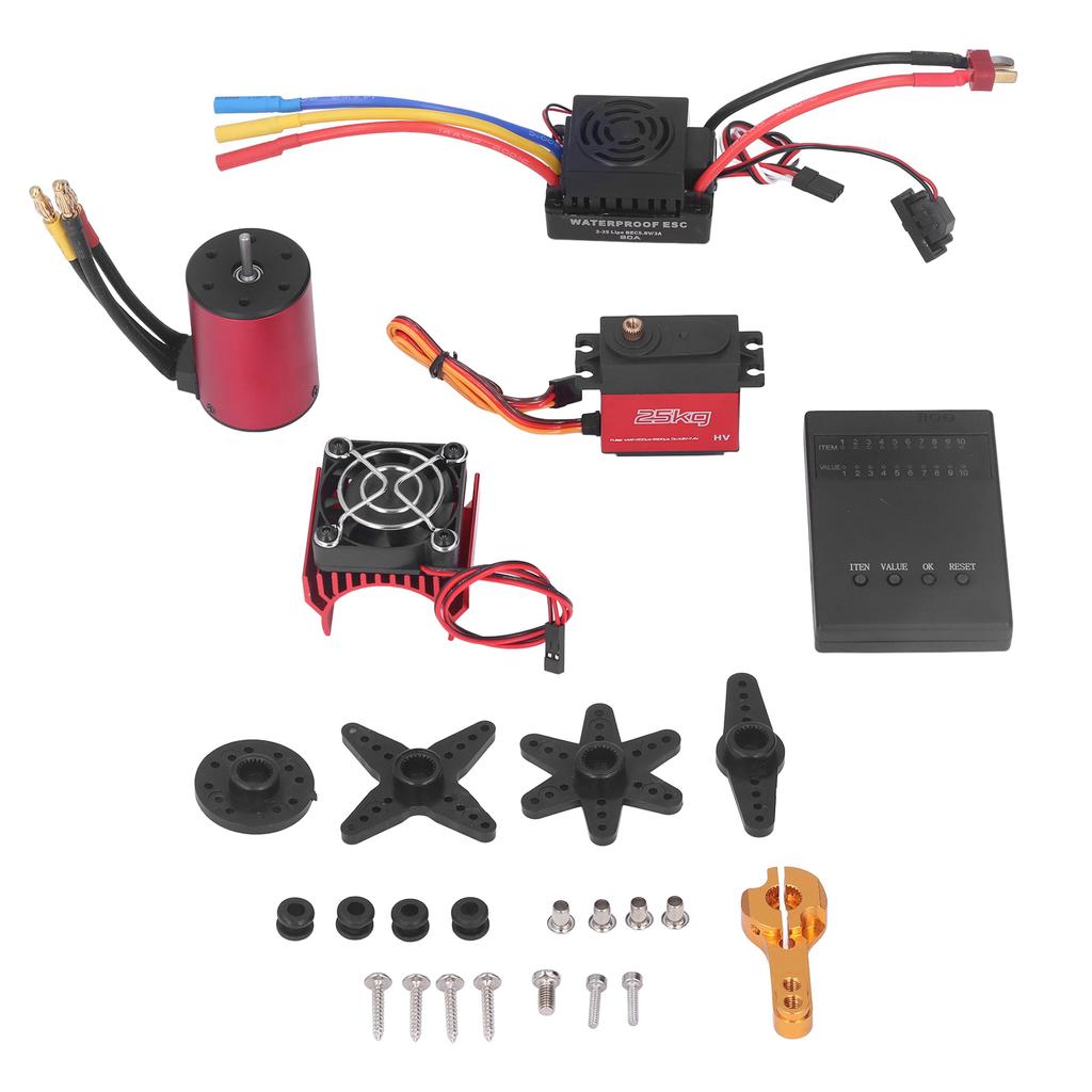 S3650 3100KV Brushless Motor Combo 60A 25kg Servo Sensorless Motor ESC Combo for 1 10 RC Car