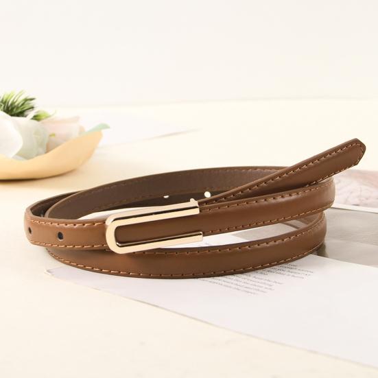 Ceinture Femme en Cuir Synthétique Boucle en U Ceinture de Taille Réglable Couleur Unie Robe Chemise Hauts Ceinture de Taille Accessoire Vêtement