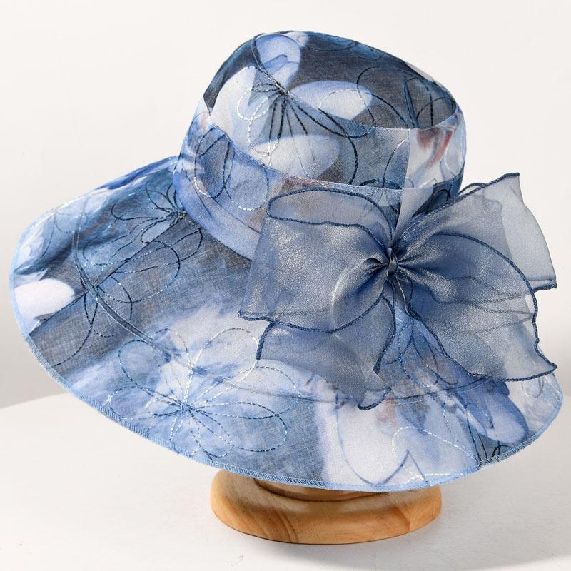 In the elderly hat female summer mother visor new big eaves bucket hat old lady thin breathable