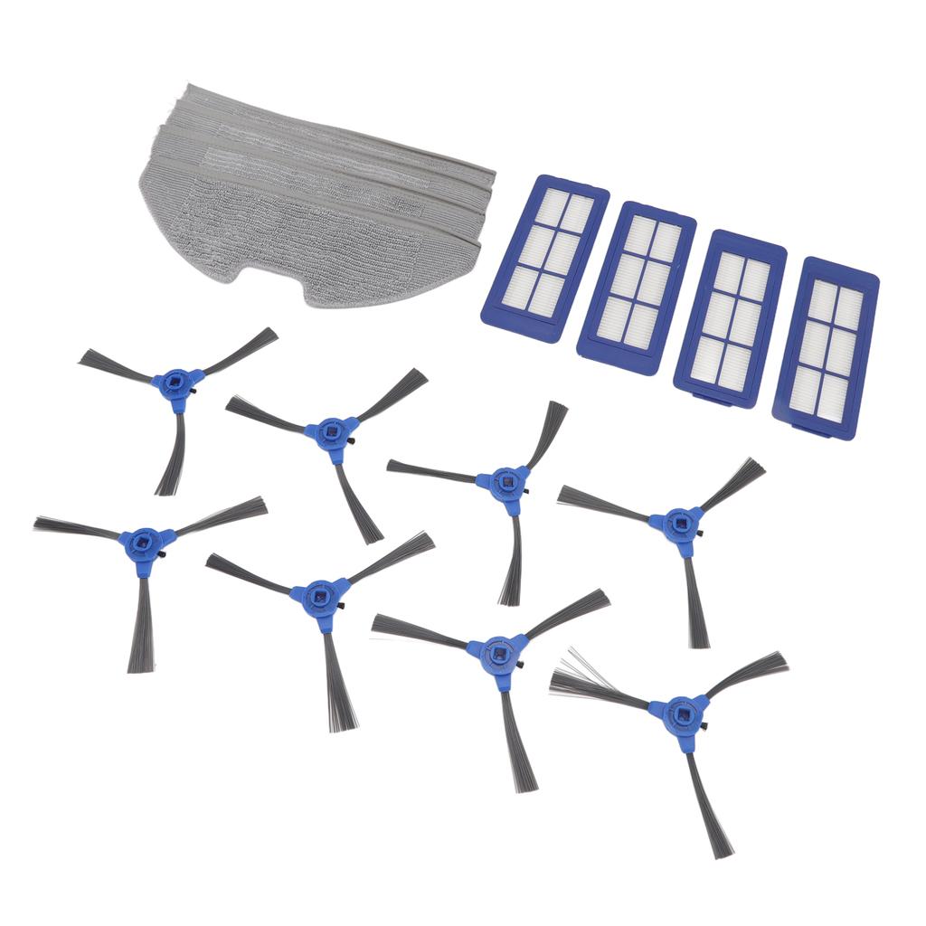 Vacuum Sweeper Filter Kit 4 Filter 4 Mop Cloths 8 Side Brush Robot Vacuum Cleaner Side Brush for