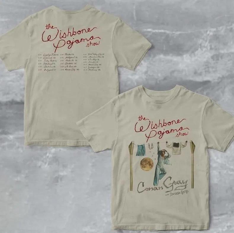 Conan Gray 2025 The Wishbone Pajama Show Merch – Double-Sided Graphic Tee S