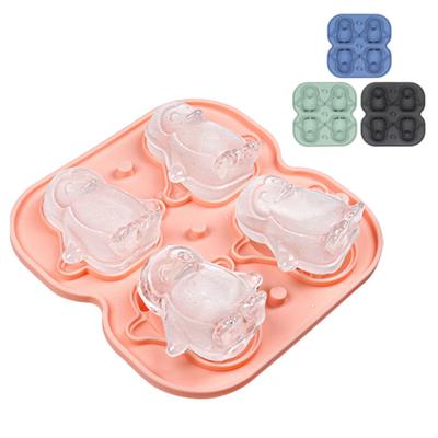 Penguin Shaped Ice Cube Trays 3D Ice Cube Mold Easy Release Slow Melting Ice Maker for Whiskey Cocktails Brandy Coffee