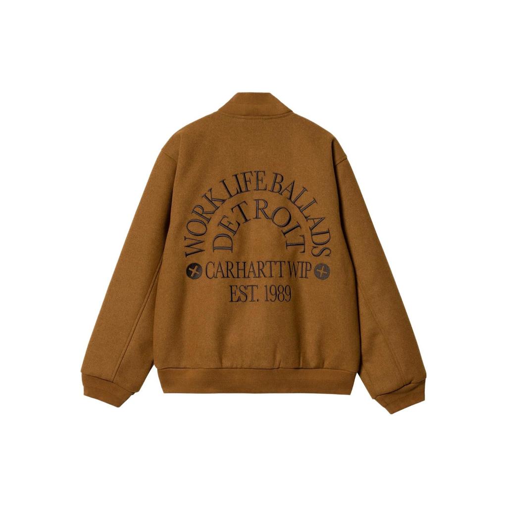 Carhartt WIP Work Varsity Bomber Jacket Single-Breasted Letter Print Long Sleeve Baseball Jacket Men jackets Yellow I032435-1NF-XX