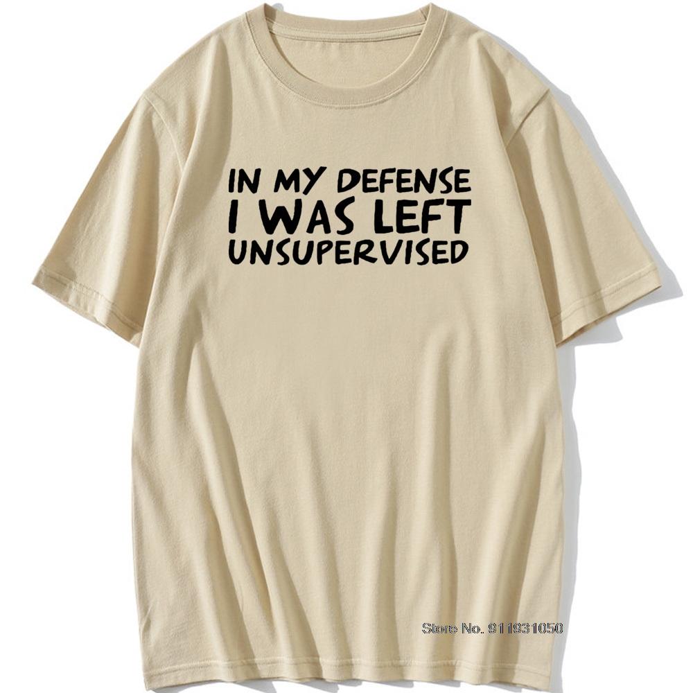 Unisexs Funny In My Defence I Was Left Unsupervised Tshirt Rude Sarcastic Gift T Shirt Unisex Hip Hop Tshirt Vintage Tee Camisetas