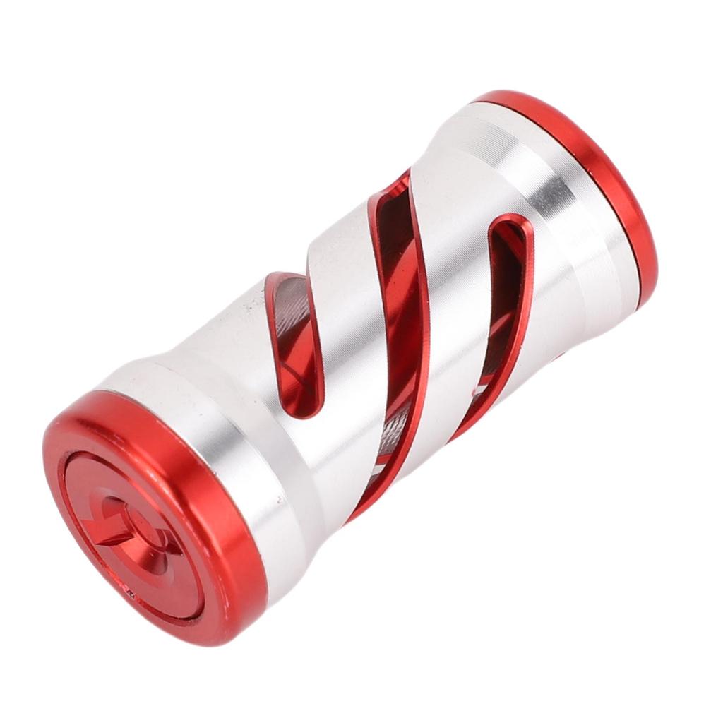 Fishing Reel Handle Knob Alloy Lightweight Wear Resist Spiral Pattern Reel Handle Grip Ball Silver Red
