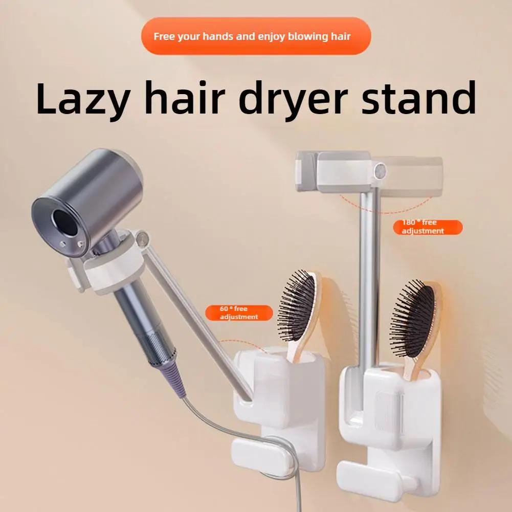 Bathroom Shelf Hair Dryer Holder No To Need Hold Adjustable Wall Hanging Bracket  Dryer Hair Stand Bathroom Organizer Shelves