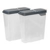 2-Pack Plastic Cereal Dispenser Containers 6 Quart Easy Grip Flip Lid Dry Food Storage Organizer