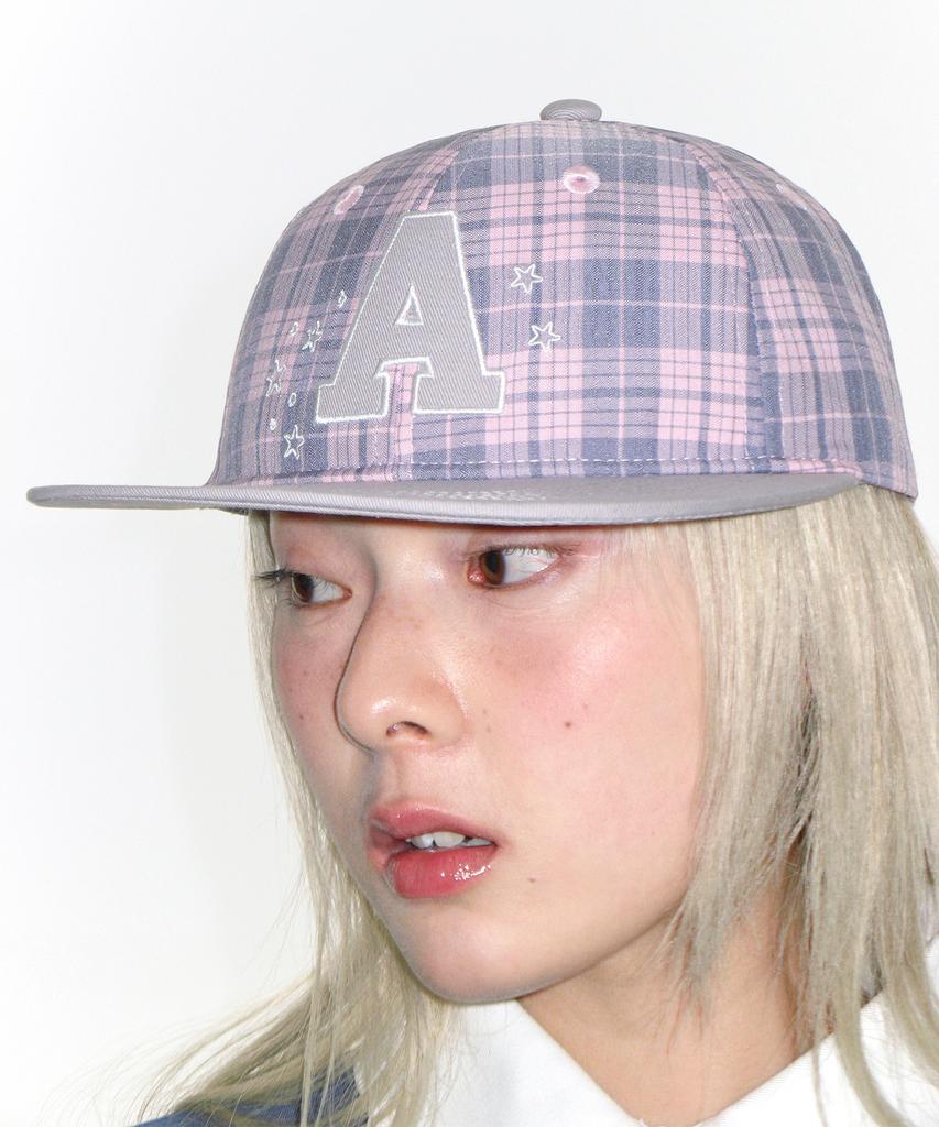 AMES-WORLDWIDE A Check Ball Cap Pink