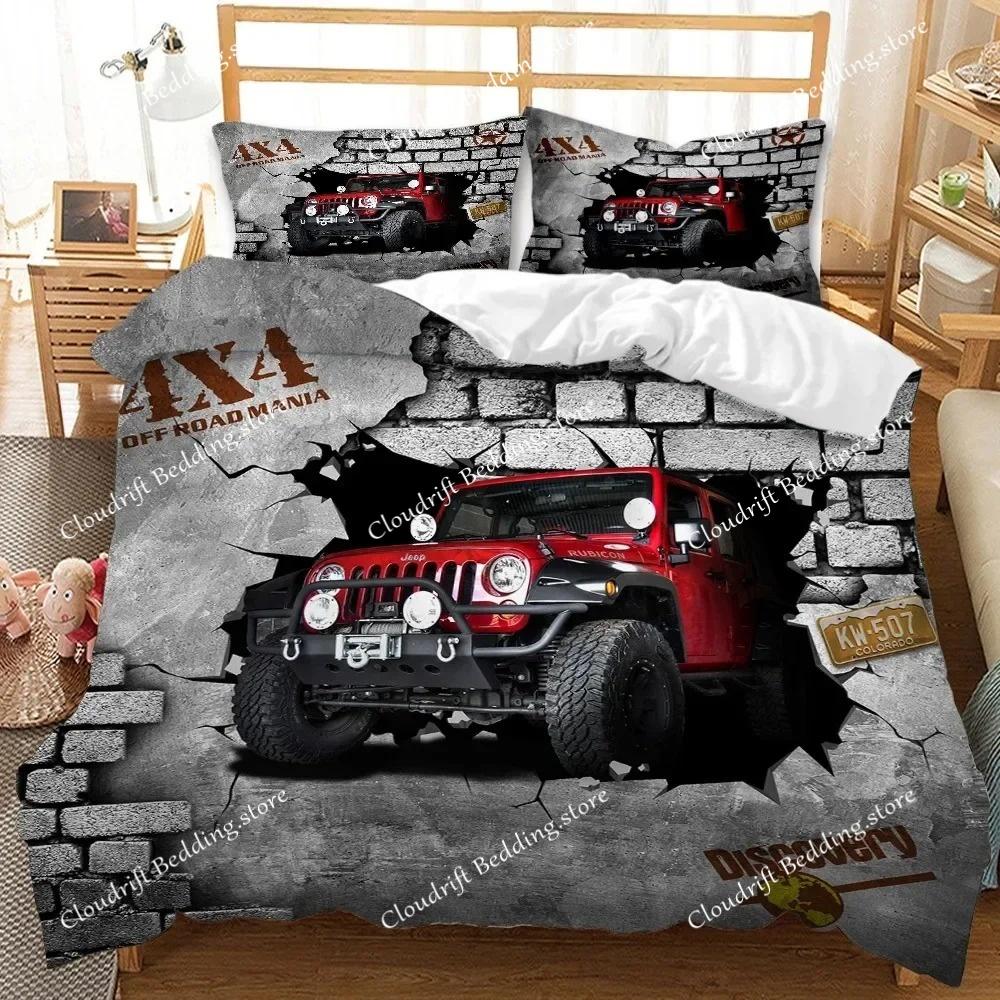 Race Car Duvet Cover Set King Queen Twin Size Red Flame Comforter Cover 3D Sport Car Theme for Boys Girl Polyester Bedding Set
