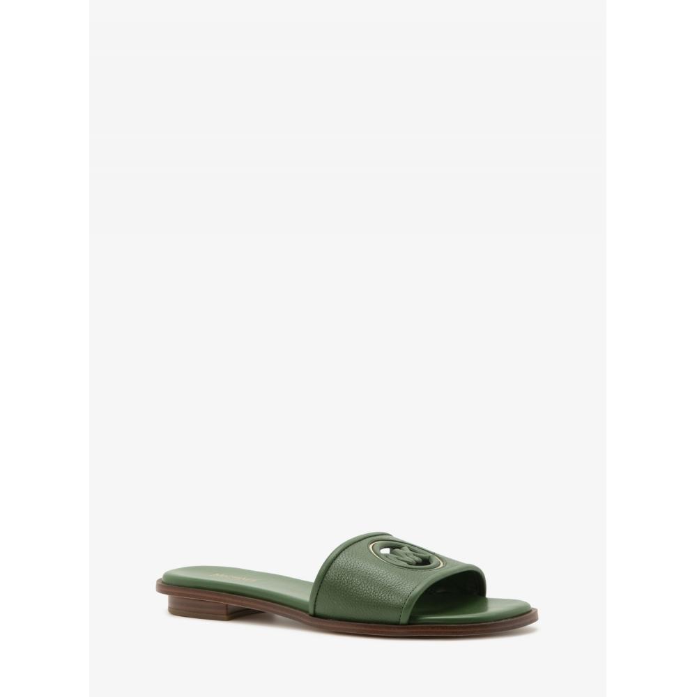 

MICHAEL KORS DEANNA CUT OUT FLAT SANDALS 49S4DNFA2L5668 FERN GREEN