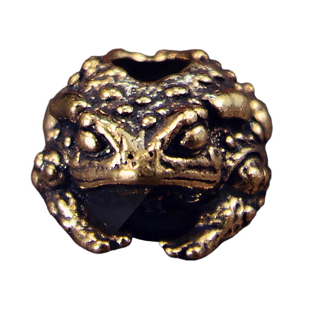 Vintage Brass Toad Charm Bead For EDC Paracord Bracelet DIY Jewelry Making Supplies