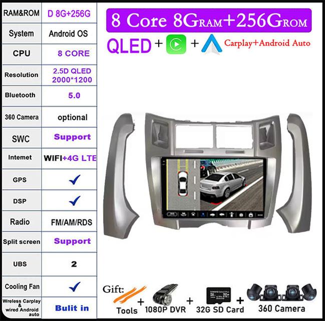 9 Inch For Toyota Yaris Vizi 2005-2012 Android AutoCarplay Multimedia Player Car Radio Wireless GPSNavigator 4G WIF|BT
