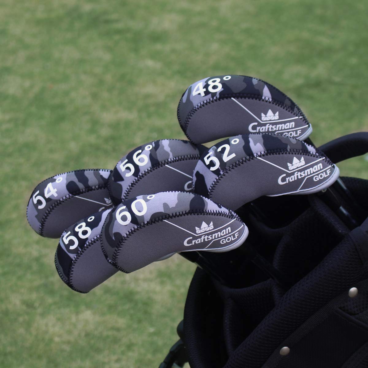 

CRAFTSMAN Golf Wedge Set of 6 Club Head Camouflage Pattern Covers, (48°, 52°, 54°, 56°, 58°, 60°), Men s Covers, Neoprene, Stretchy,