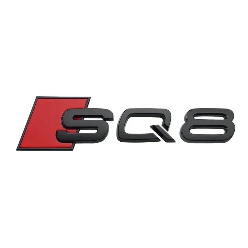 3D ABS Klebe Schwarz Auto Kofferraum Nummer Buchstaben Aufkleber für Audi SQ3 SQ5 SQ7 RSQ3 RSQ7 Logo Emblem Namensschild Abzeichen Zubehör