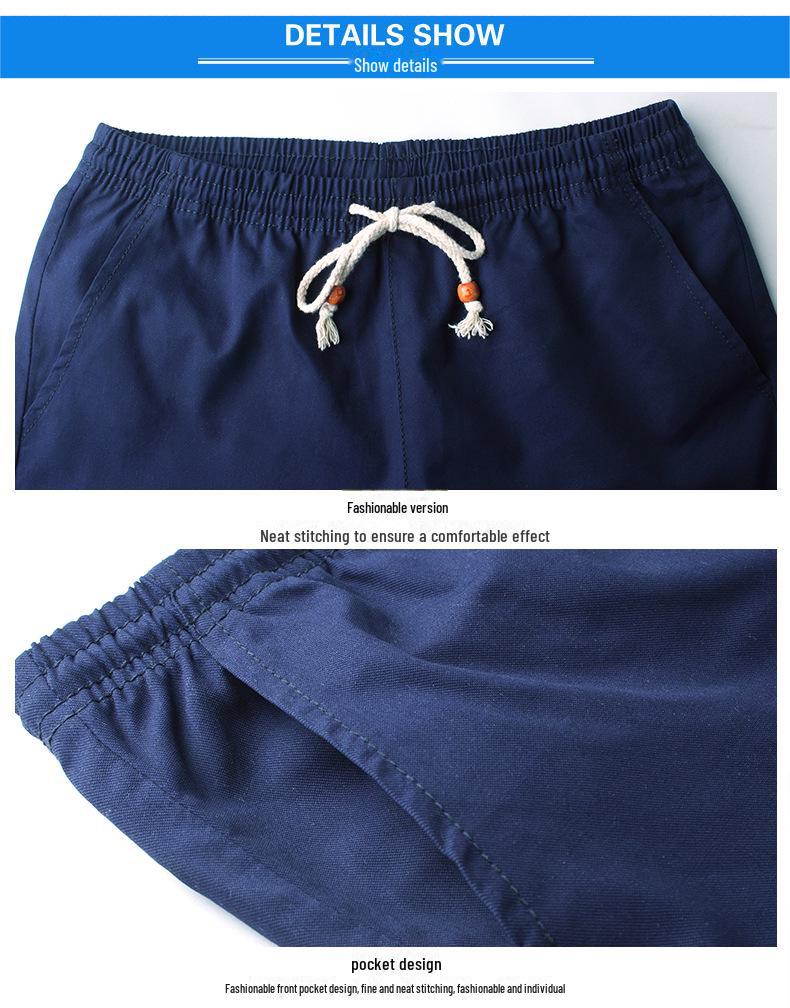 Herrars Trendiga Lediga Bomullsbadshorts - Mellanlånga, 5-punkts, Design i ett stycke