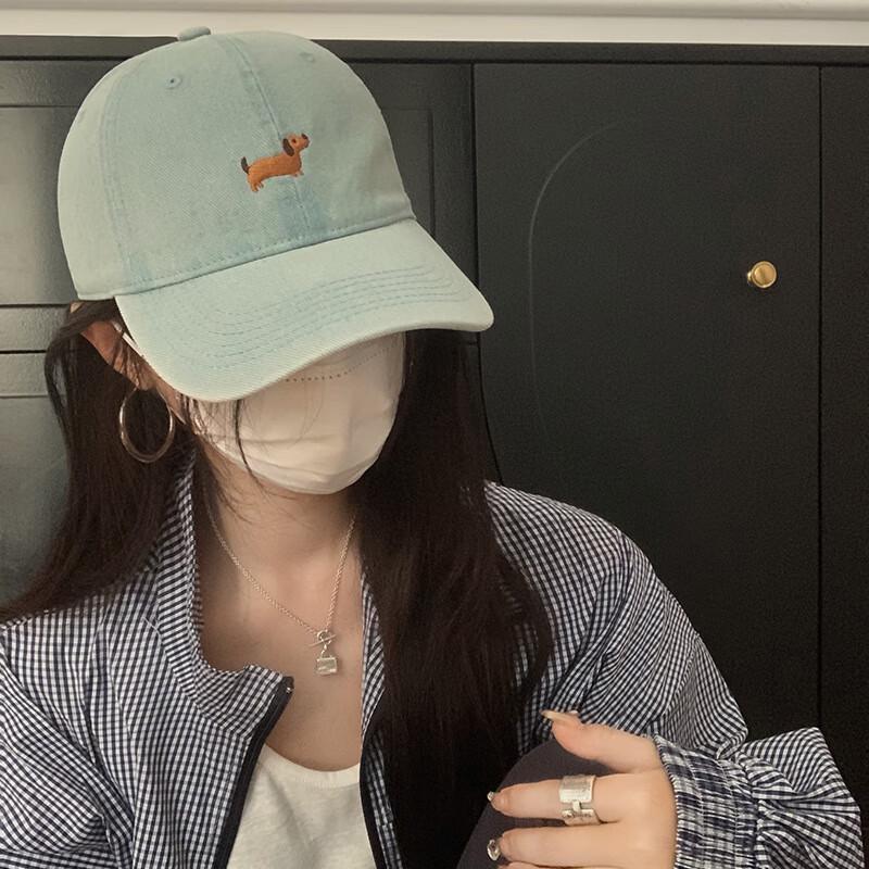 Cute Dog Embroidered Denim Baseball Cap