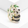 Strass Bambus Panda Brosche für Damen Emaille Tier Anstecknadeln Bankett Party Rucksack Geschenke Schmuck Accessoires