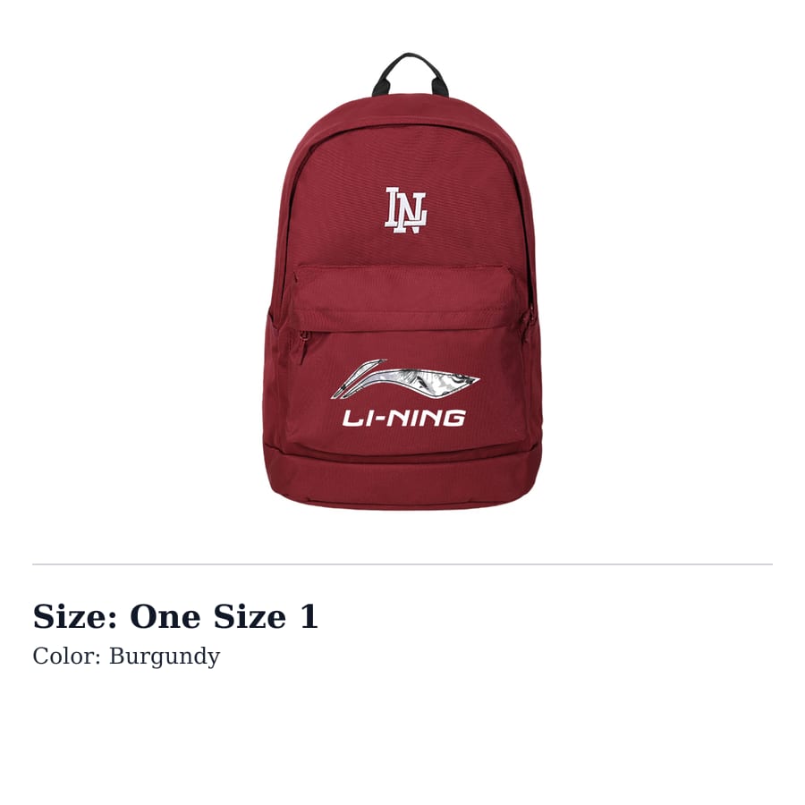 Li Ning Grade School Sports Lifestyle Collection Polyester Kids' Backpack Bag Unisex Burgundy YBSU177-23