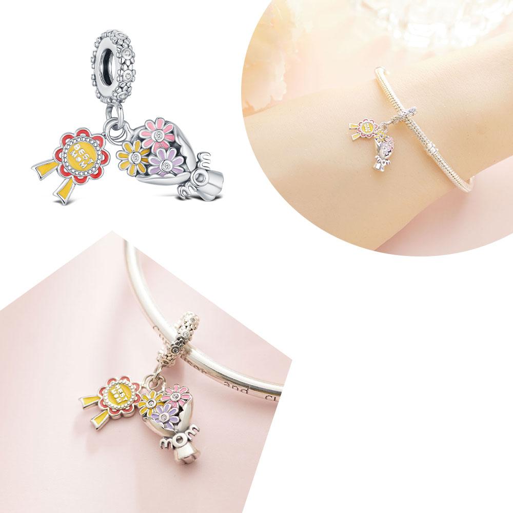 Charms for bracelet Silver 925 Bottle Car Bead Classic Jewelry For Women Diy Pendant Love Mother's Day Gift Heart bead Fashion