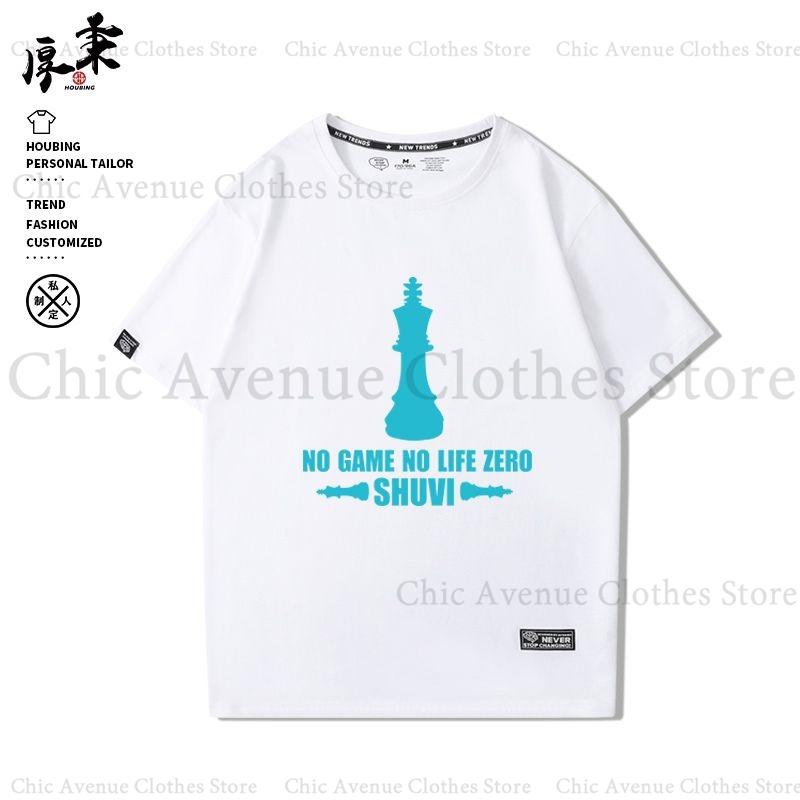 Anime NO GAME NO LIFE Series Print Tshirt for Unisex Women Cotton Tshirt Summer Tops Short Sleeve Tee Daily Clothes Casual T Shirt