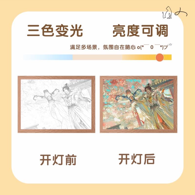 Heaven Official's Blessing Painting Lamp Tian Guan Ci Fu Night Light for BL Fans