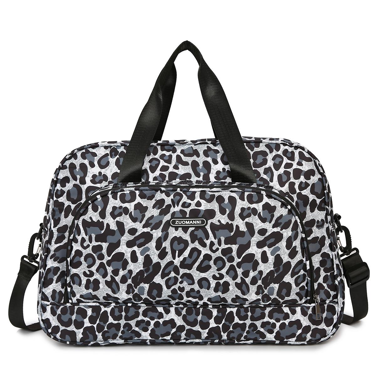 

Вместительная универсальная дорожная сумка-даффл с леопардовым принтом, портативная спортивная сумка для хранения для спортзала, легкая женская сумка на выходные для ночевки синий