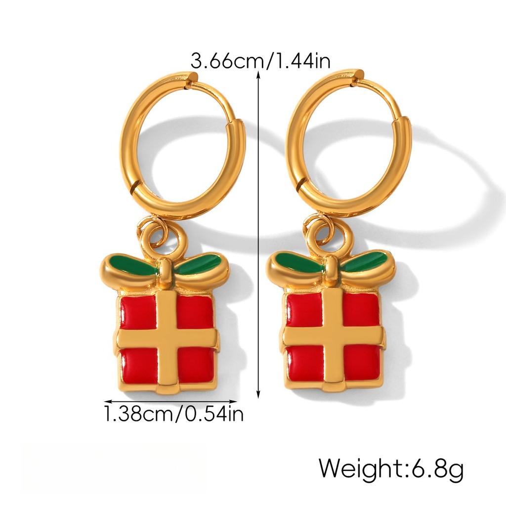 Yori Hot Style Stainless Steel Christmas Earrings 2025 Women Stainless Steel Trendy Golden PVD Waterproof Jewelry Gift