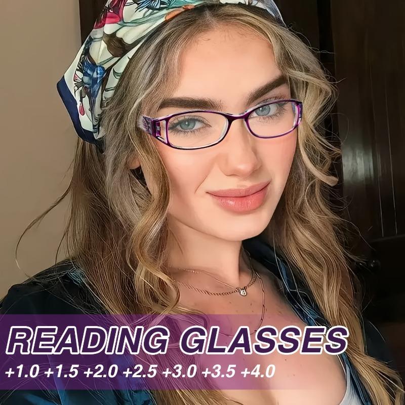 7 Classic Women's Reading Glasses Set Fashionable Hollow Square Frame Reading Glasses