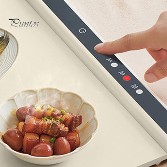 Food Warming Mat Silicone Electric Warming Tray with 3 Level Temperature Quick Heating Anti-Scalding Edges Foldable Buffet Hot Plates Heat Pad for