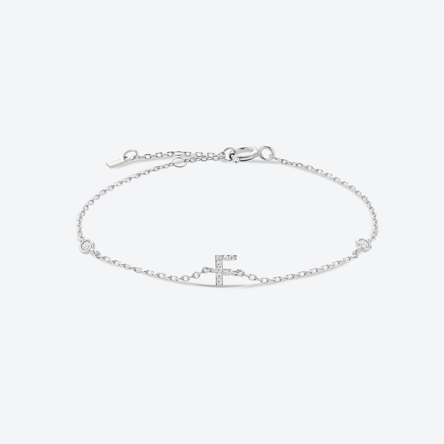 

ANDYWEN 925 Sterling Silver Monogram Letter Bracelet Crystal Luxury CZ Zircon Women Fine Jewelry M