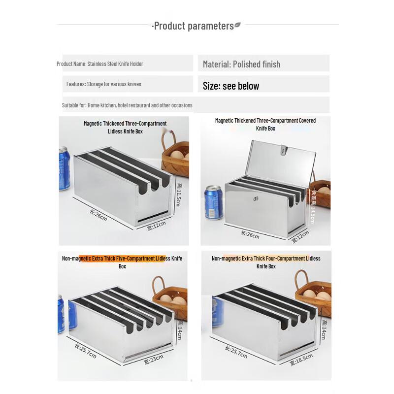 FATTBAO Stainless Steel Multi-Slot Knife Storage Rack