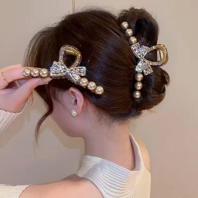 1 st Lyxig Imitationspärla Hårklo Elegant Retro Hårklämma Hårvridningsverktyg Perfekt Gåva Dam Daglig Användning Hårklämma Tillbehör