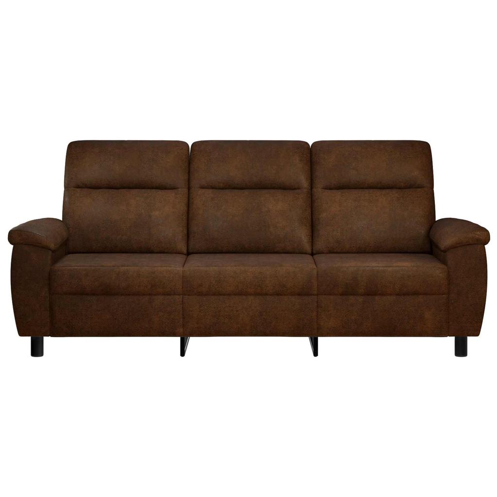 Sofa Brown 214 x 90 x 95 cm Faux Suede
