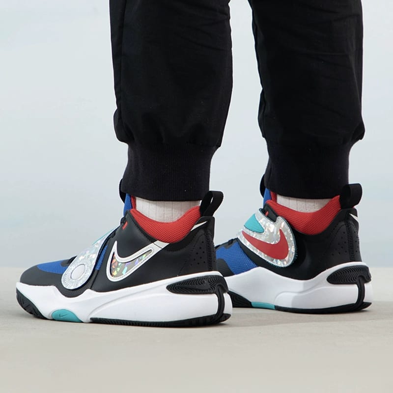 Nike Team Hustle D 11 Niedrige Basketballschuhe Schwarz Blau Unisex FJ1390-001