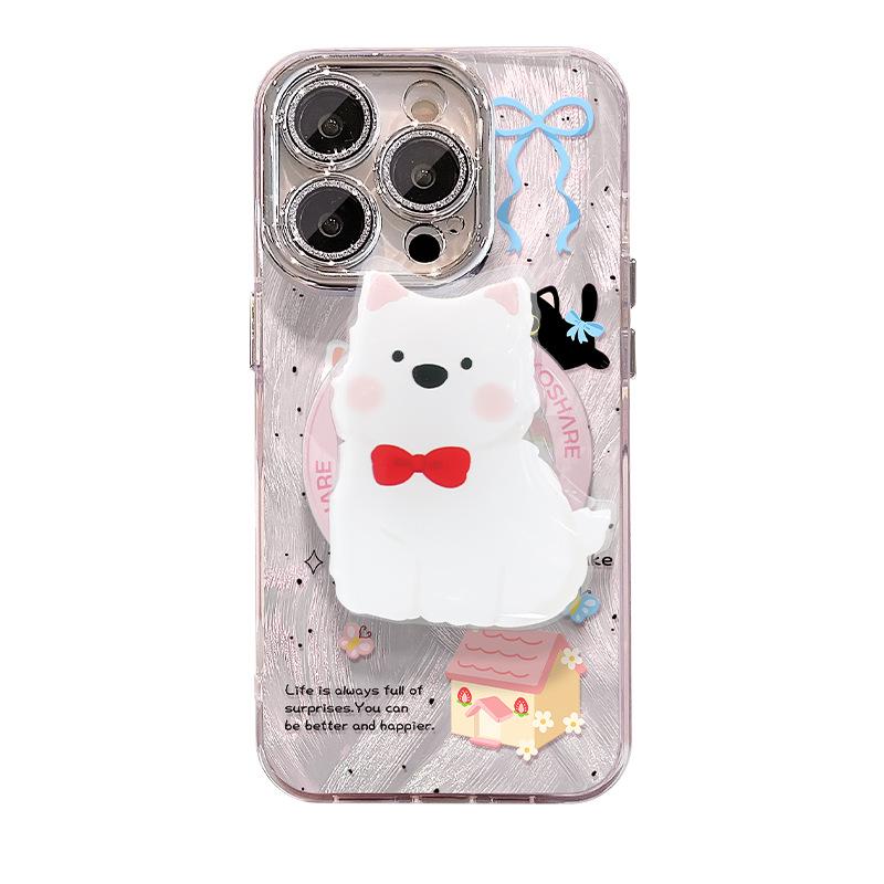 Cake puppy for apple 16 magnetic mobile phone case 13promax cute bracket 15 girls 14 lens film 12